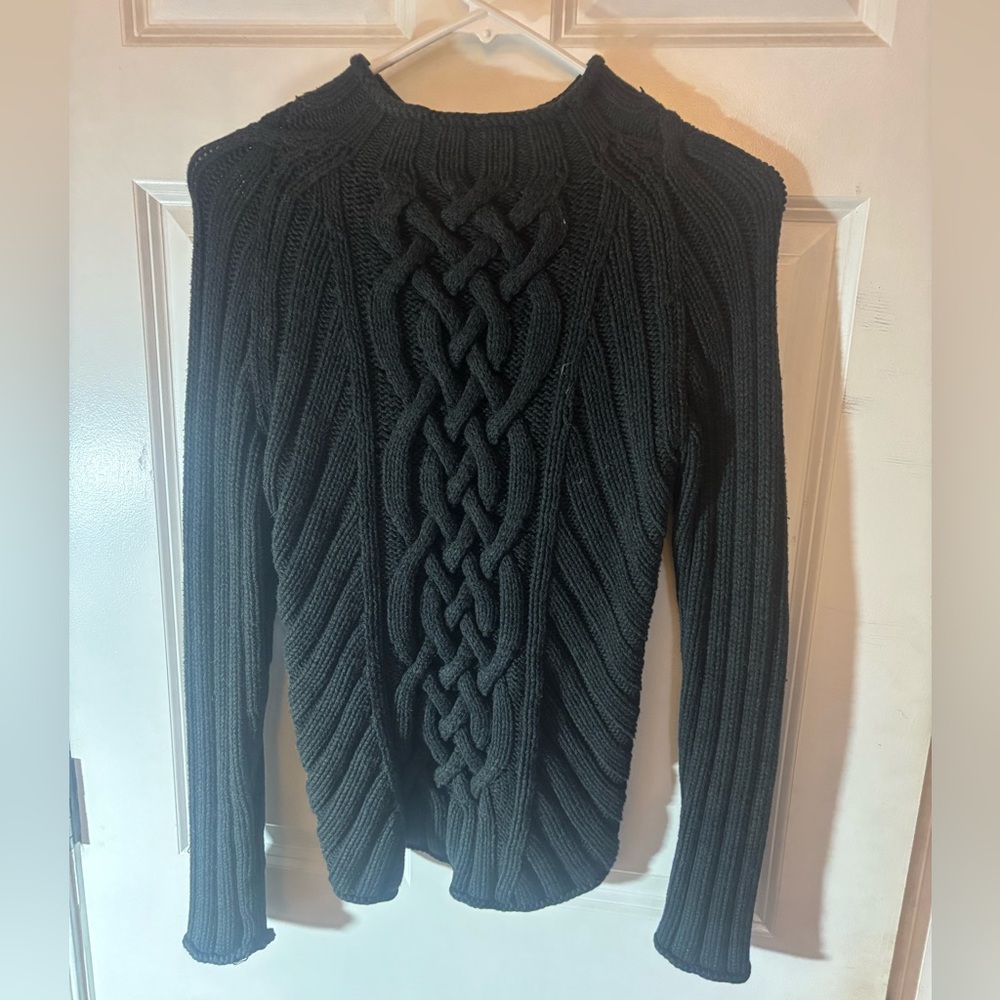 Gap‎ Women’s Cable Knit Sweater Dark Grey Size XS Crew Neck Long Sleeve.
